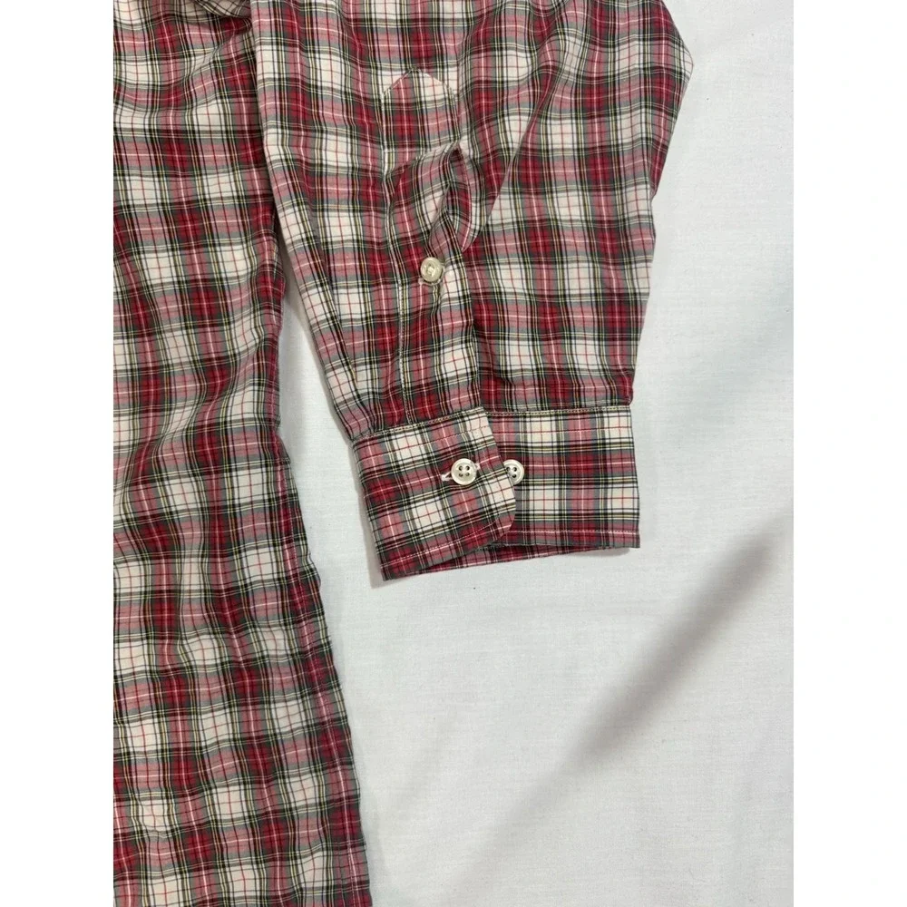Vintage Polo Ralph Lauren Yarmouth Red Plaid‎ Button Up Shirt Men's Large